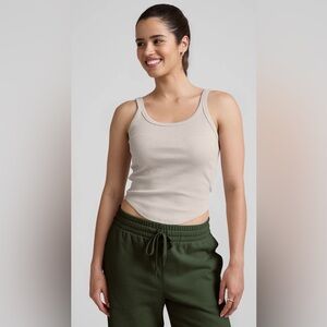 Beyond Yoga Beige Ribbed Tank Top